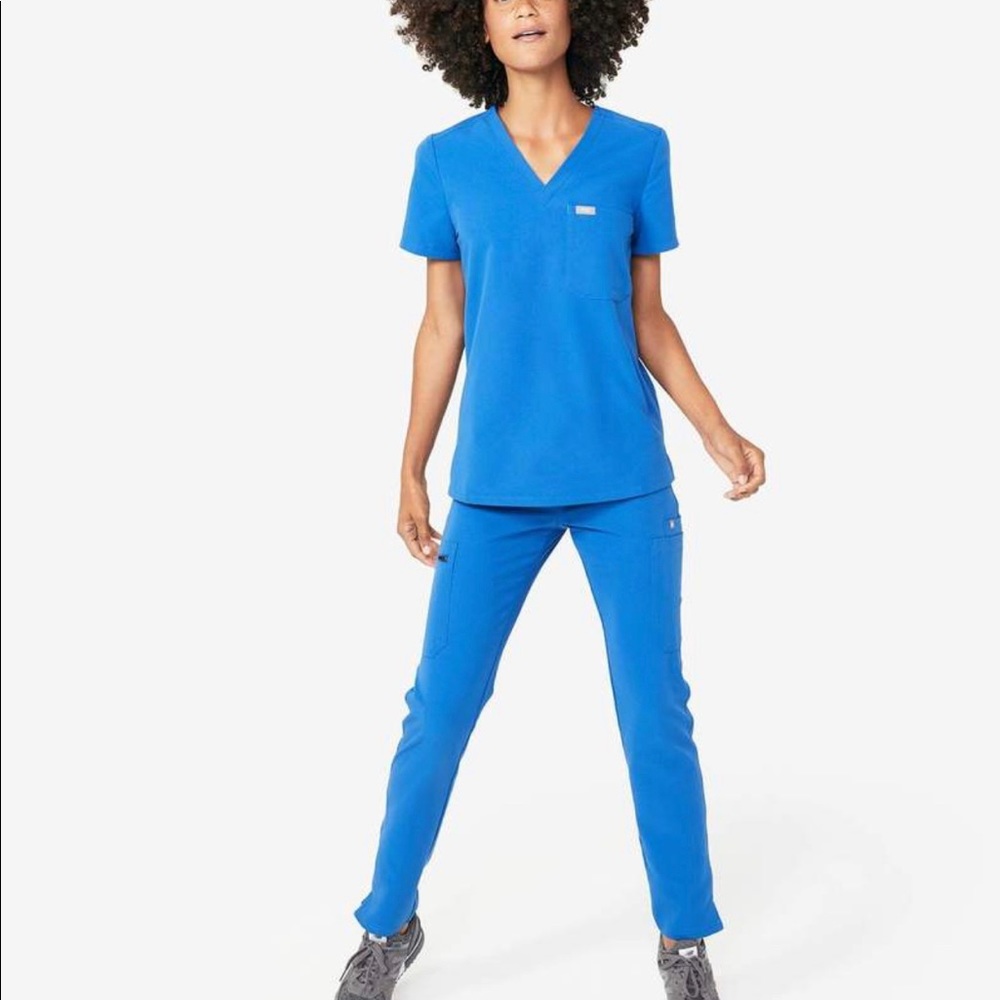 FIGS matching scrubs in Royal Blue